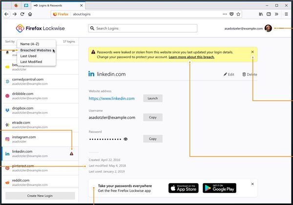 Firefox火狐浏览器将向用户警告被泄露的登录信息