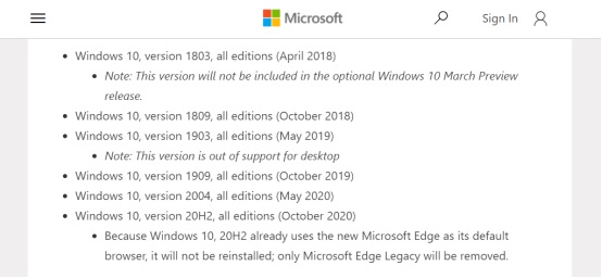微软确认：Win10 下月全面放弃经典版 Edge 浏览器