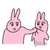 两只粉兔子表情包大全 粉兔子表情包原图分享